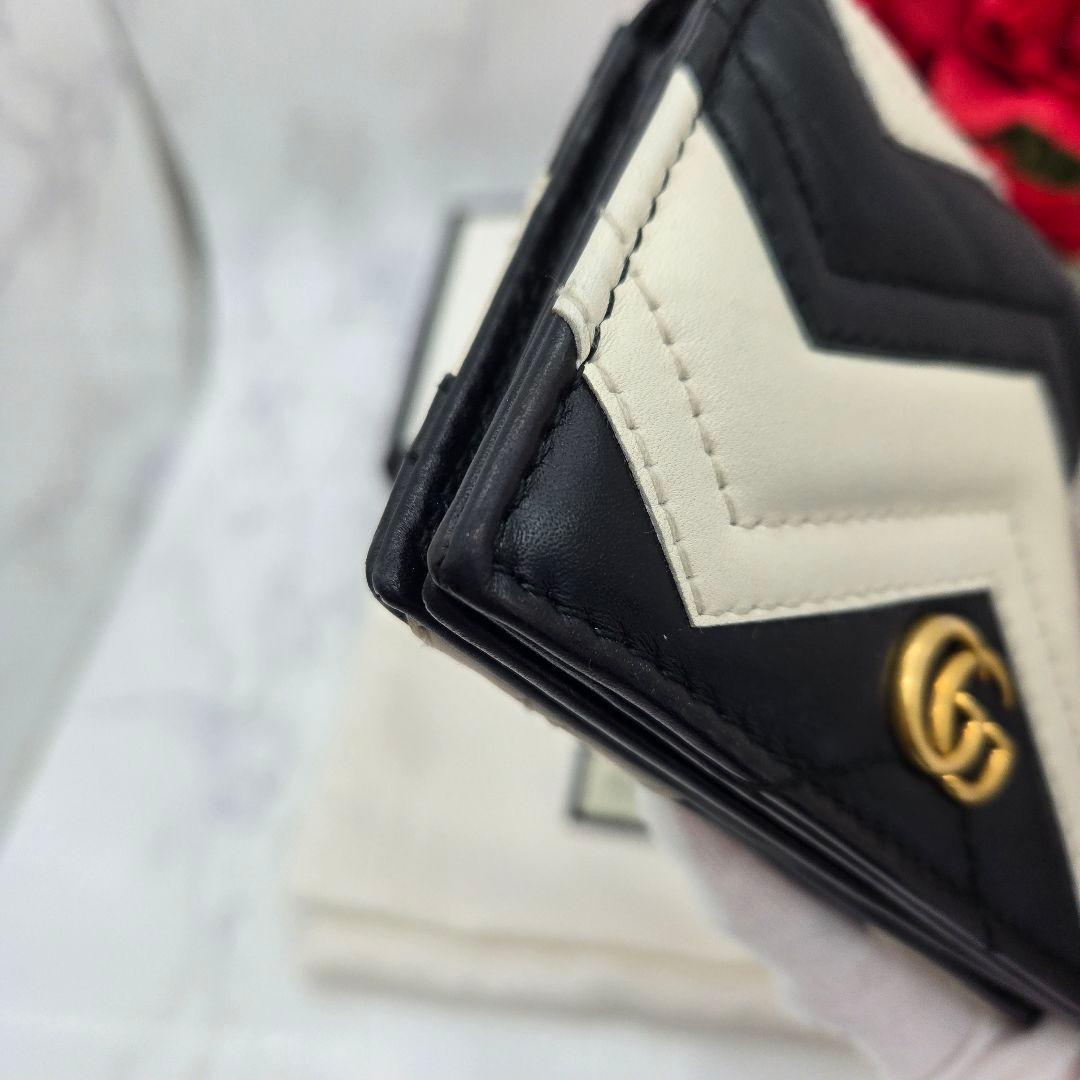 【美品】 GUCCI グッチ 折り財布 財布 GG マーモント キルティング 黒