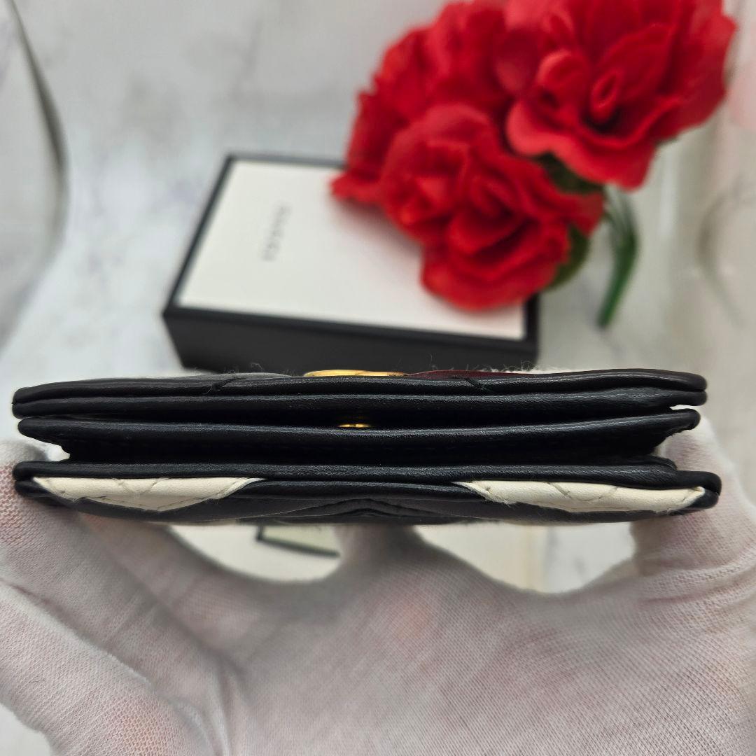 【美品】 GUCCI グッチ 折り財布 財布 GG マーモント キルティング 黒