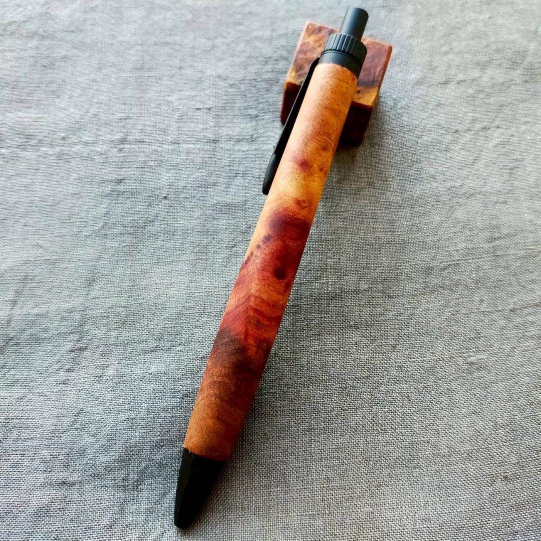 台湾楠瘤　ハンドメイド　木軸ボールペン　G2　天然木　ブラック