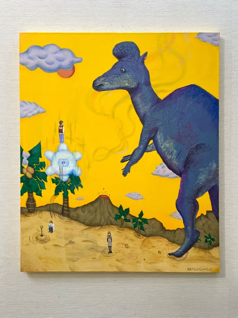 ◆値下げしました【真作】北條菜津子『未来からの来訪者』2008年 油彩 アクリル