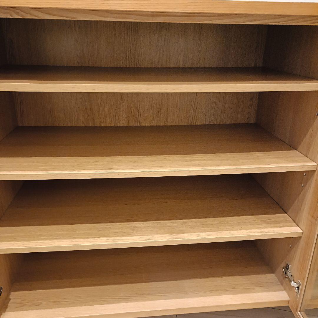 【廃盤・希少】無印良品の木製ガラスキャビネット・大・オーク材