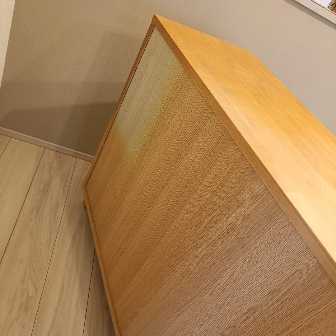 【廃盤・希少】無印良品の木製ガラスキャビネット・大・オーク材