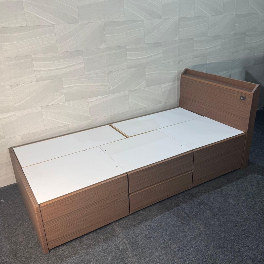 ニトリ シングル ベッドフレーム ジオチェスト 収納 格安 d4327