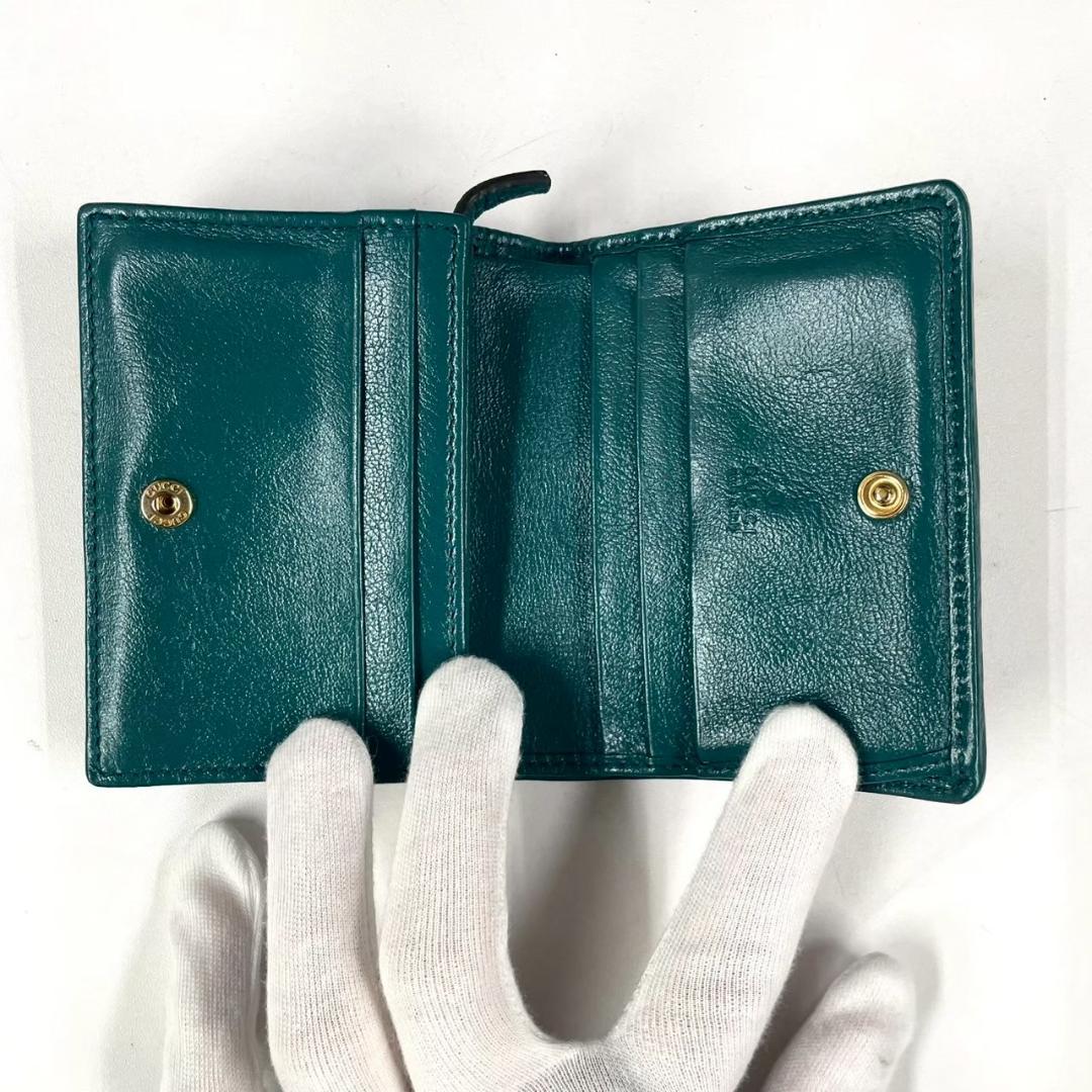 GUCCI グッチ GGマーモント 二つ折り財布 カーフレザー