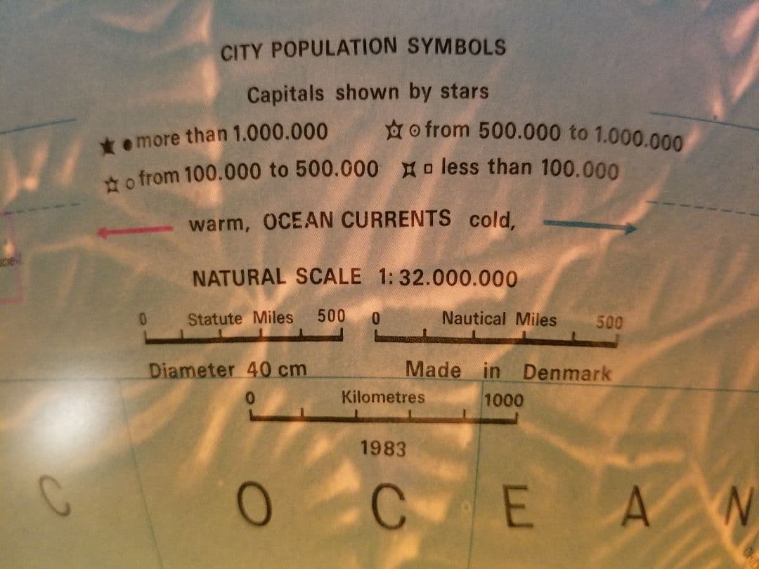 レア　北欧　デンマーク製　スキャングローブ社　木製　地球儀　ウッド　ランプ