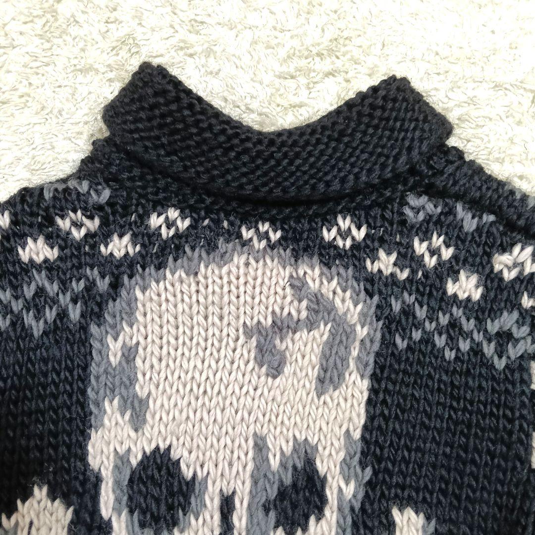 2030 美品 VANSON カウチン ジップアップニットセーター M