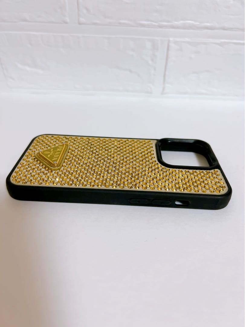 プラダ　PRADA iPhone13Pro ラインストーン　三角ロゴ