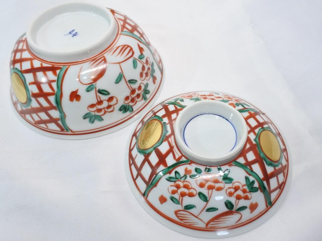 未使用 人間国宝 加藤卓男 幸兵衛窯 呉須赤絵蓋向付 5客揃