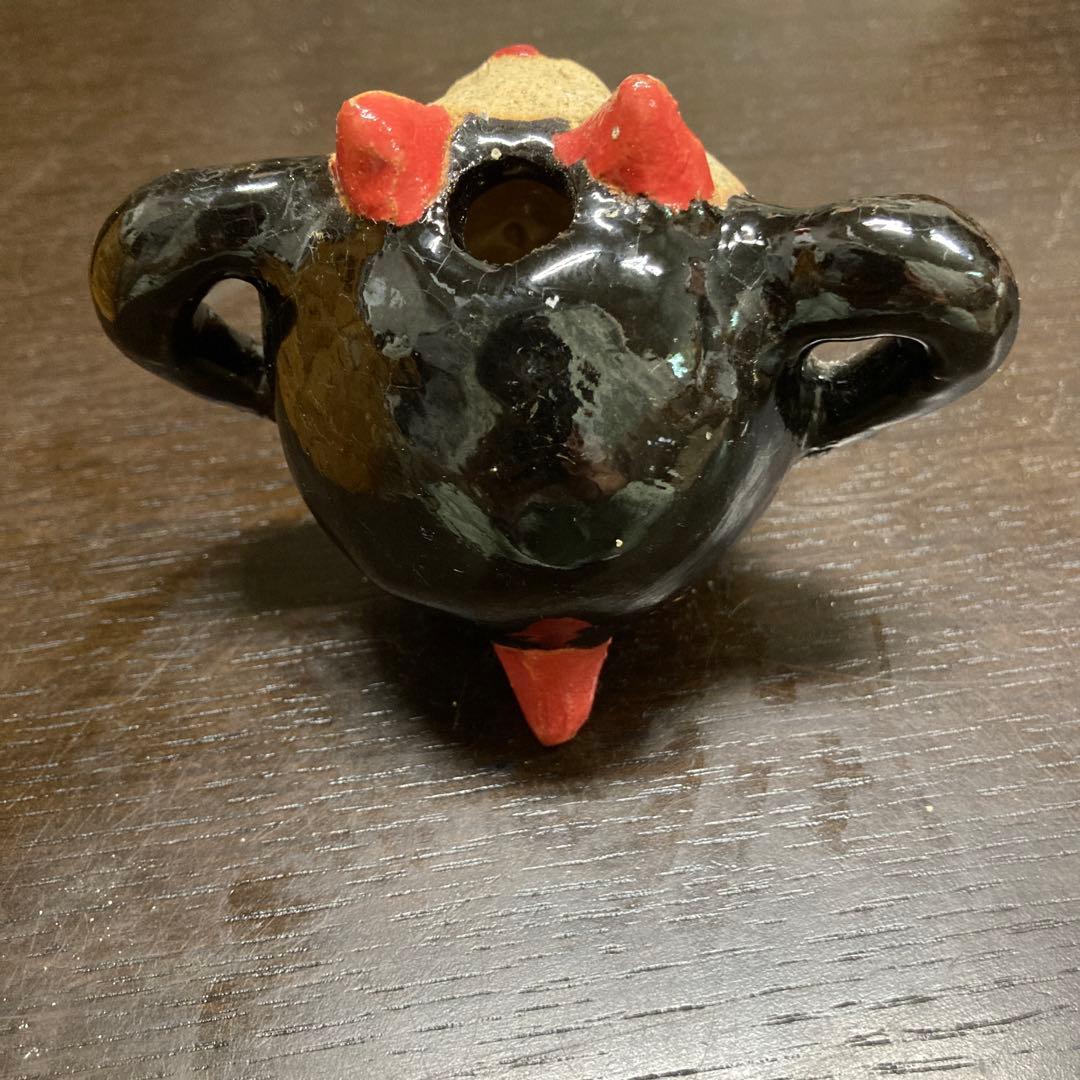 猫の顔 陶器の置物　小室幸雄さん