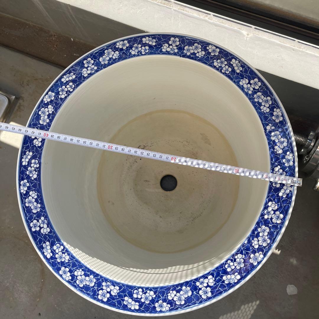 花柄陶器鉢 直径約40cm