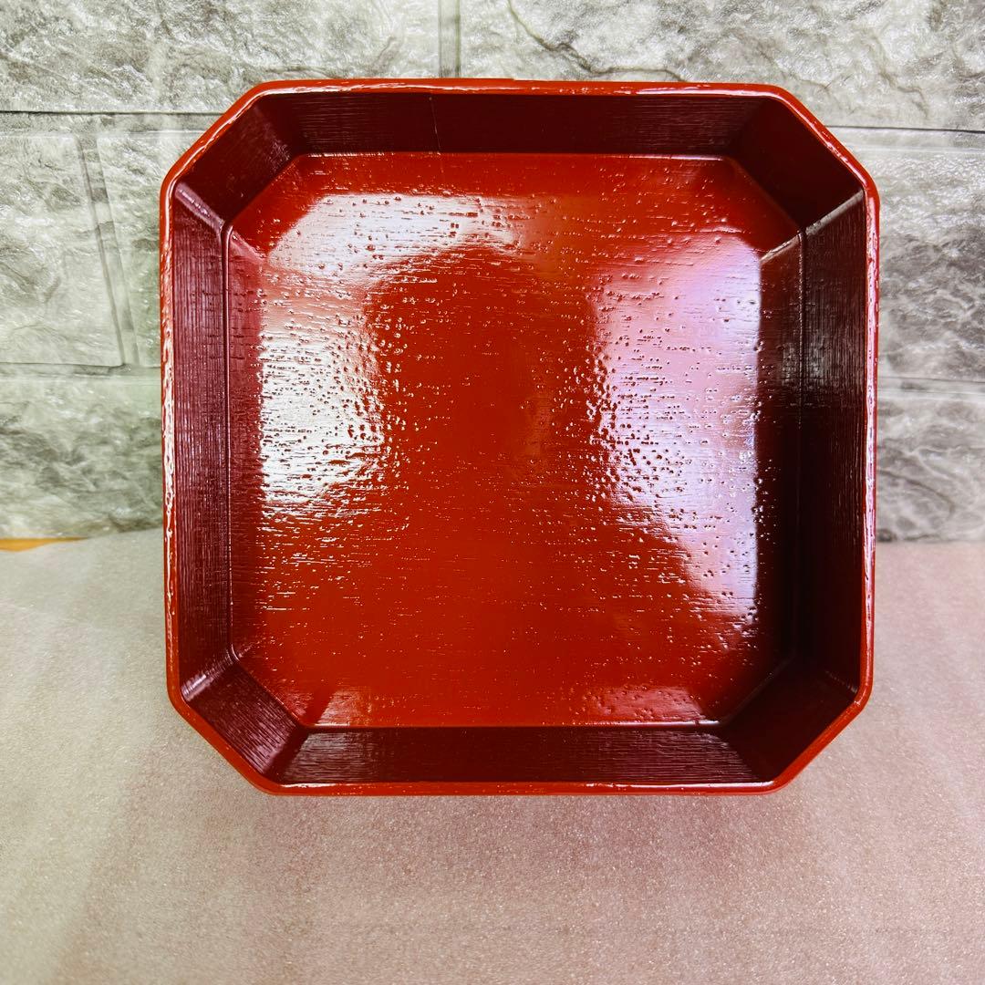 【茶道具　菓子器】縁高重　漆塗り　花鳥　中村湖彩作　5客