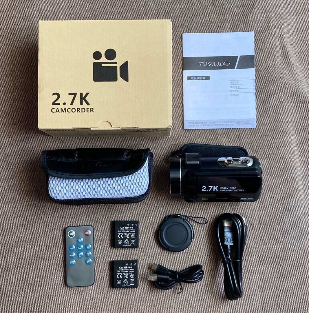 ビデオカメラ HD1080P 16倍ズーム バッテリー×２