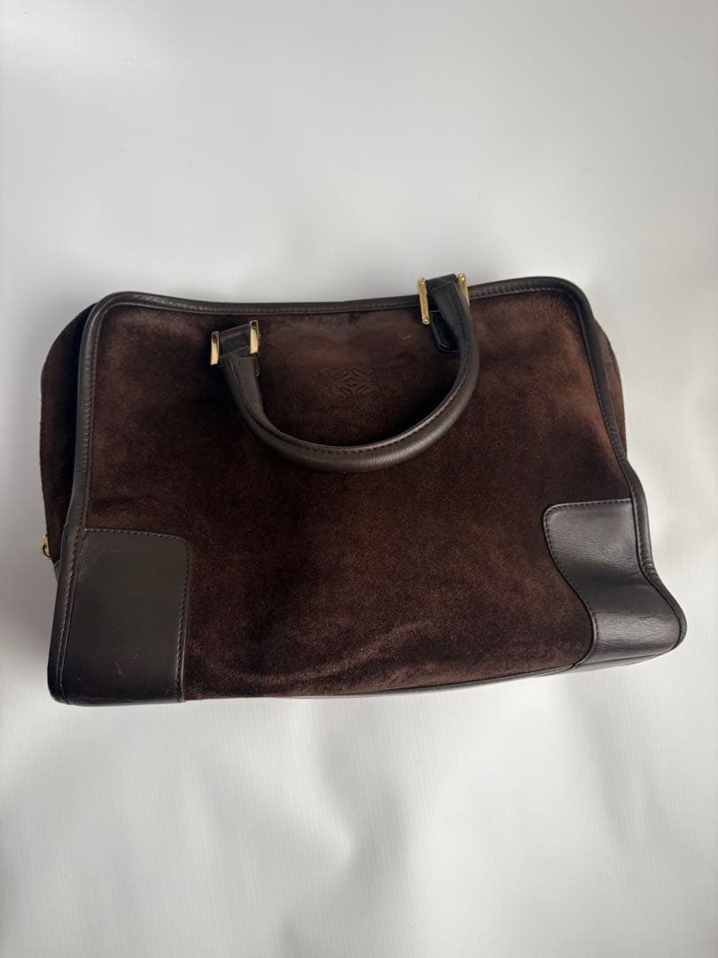 ロエベ ハンドバッグ メンズ レディース アマソナ32 焦げ茶色 ロゴ