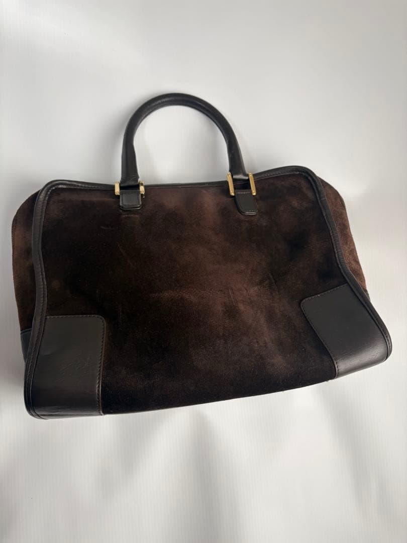 ロエベ ハンドバッグ メンズ レディース アマソナ32 焦げ茶色 ロゴ