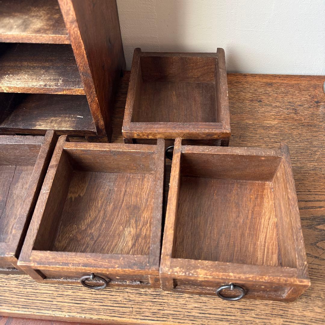 木製 引き出し 6杯 縦長 インド アジアン家具 小物入れ ミニ箪笥 チェスト