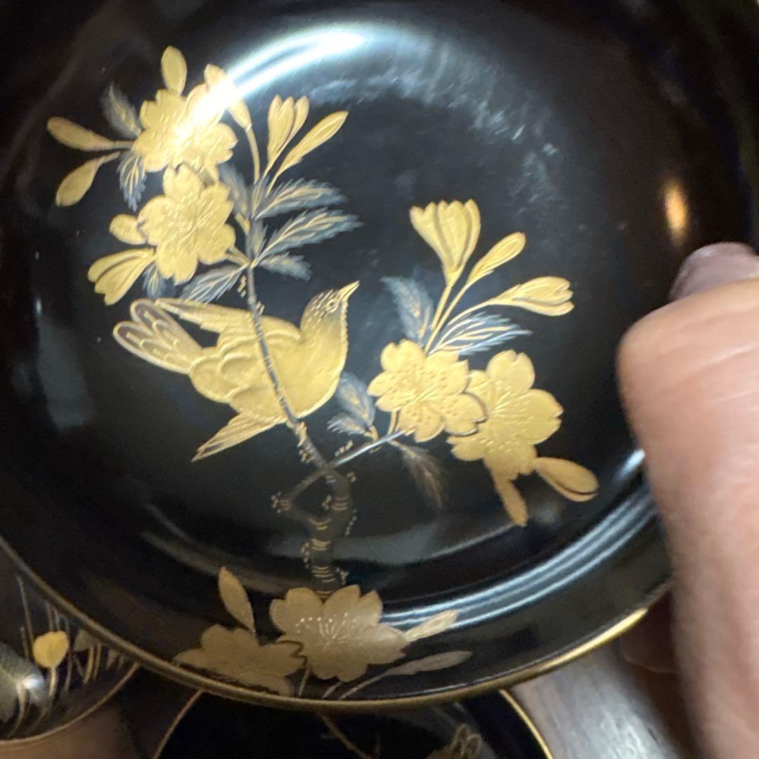 特別出品　アンティーク蒔絵が素敵な菓子皿10枚　鳥と花　風情あり　茶道具