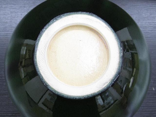 【未使用品】山崎光洋 京焼 清水焼 花瓶 均窯 深緑 美品