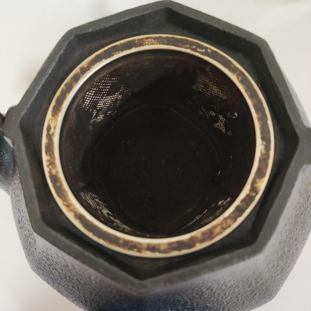 八角形 鋳鉄 鉄瓶 つまみ付き（南部鉄器）