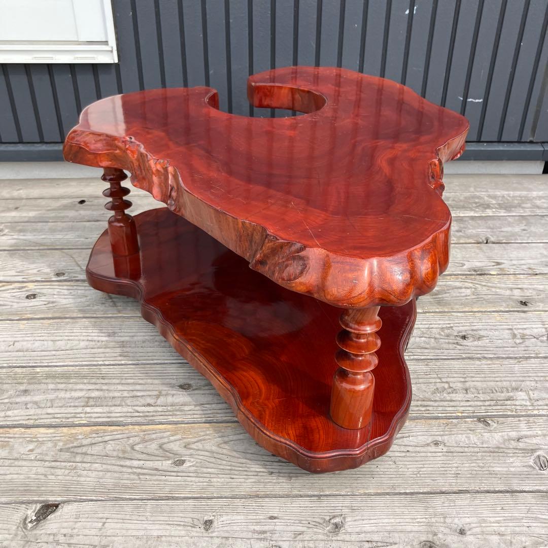 昭和レトロ 一枚板 お座敷ワゴン ポットワゴン 木製 古家具 サイドテーブル