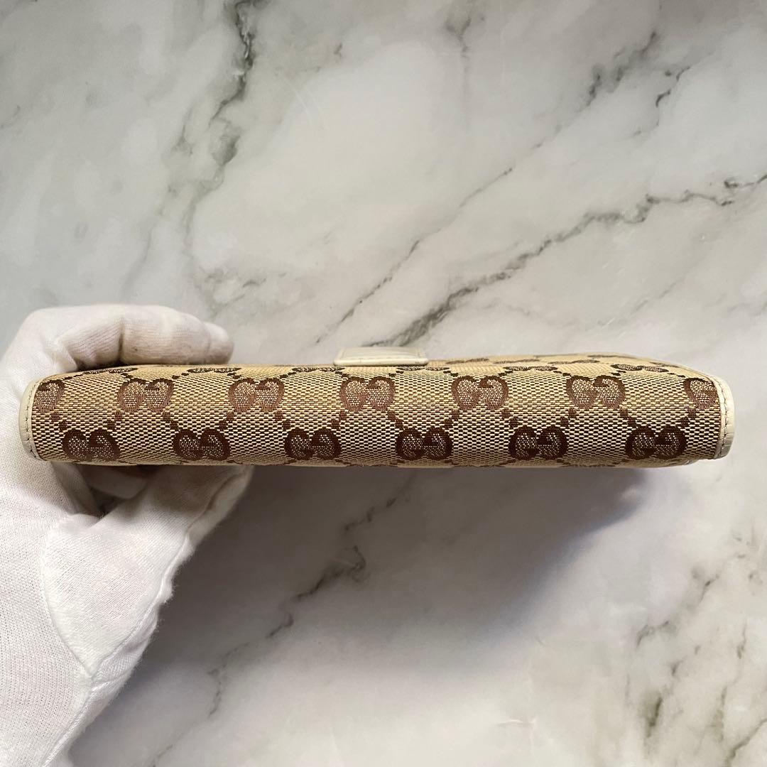GUCCI グッチ　GGキャンバス　長財布　L字ファスナー　美品　0107-⑦