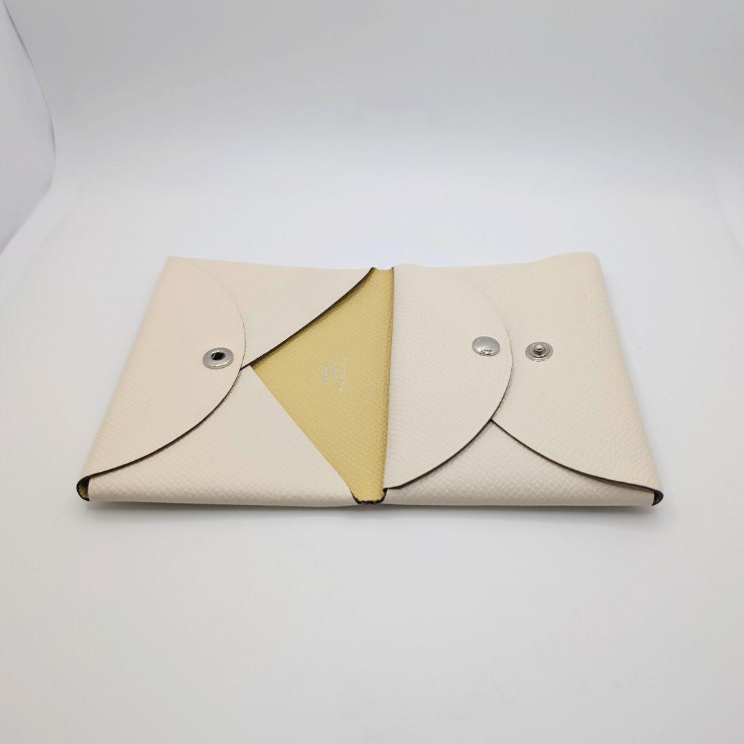 ✨️未使用級!✨️エルメス　カルヴィデュオ　アイボリー×イエロー