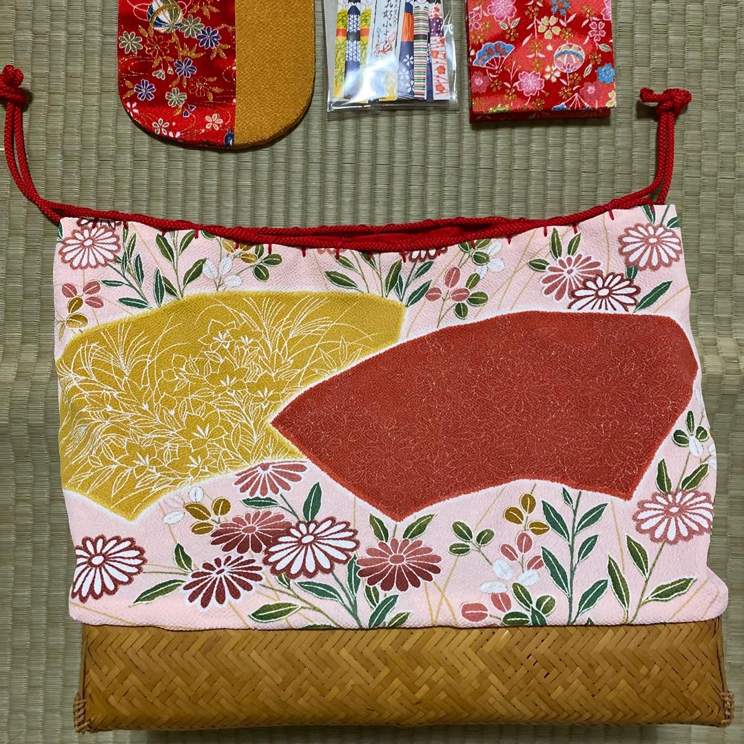 京都 舞妓花籠 お座敷籠 お座敷に必要な4点セット舞扇の入るサイズです
