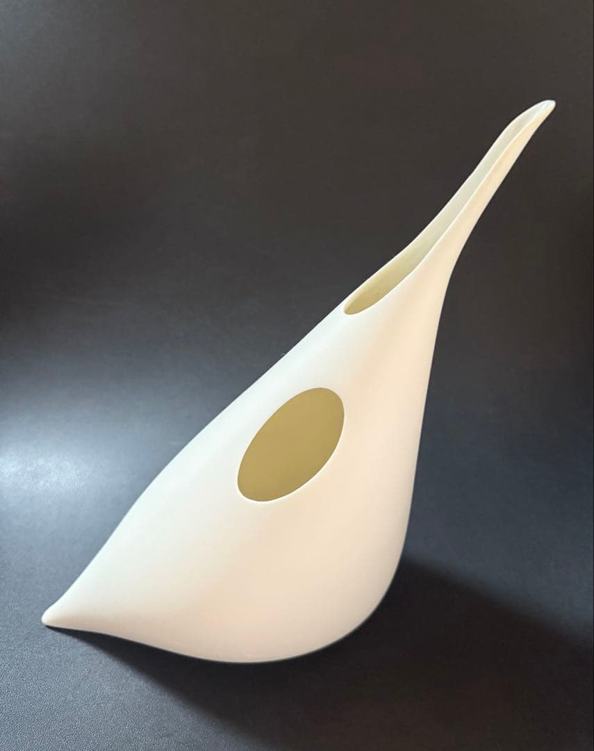 板橋廣美　白磁注器 共箱、共布