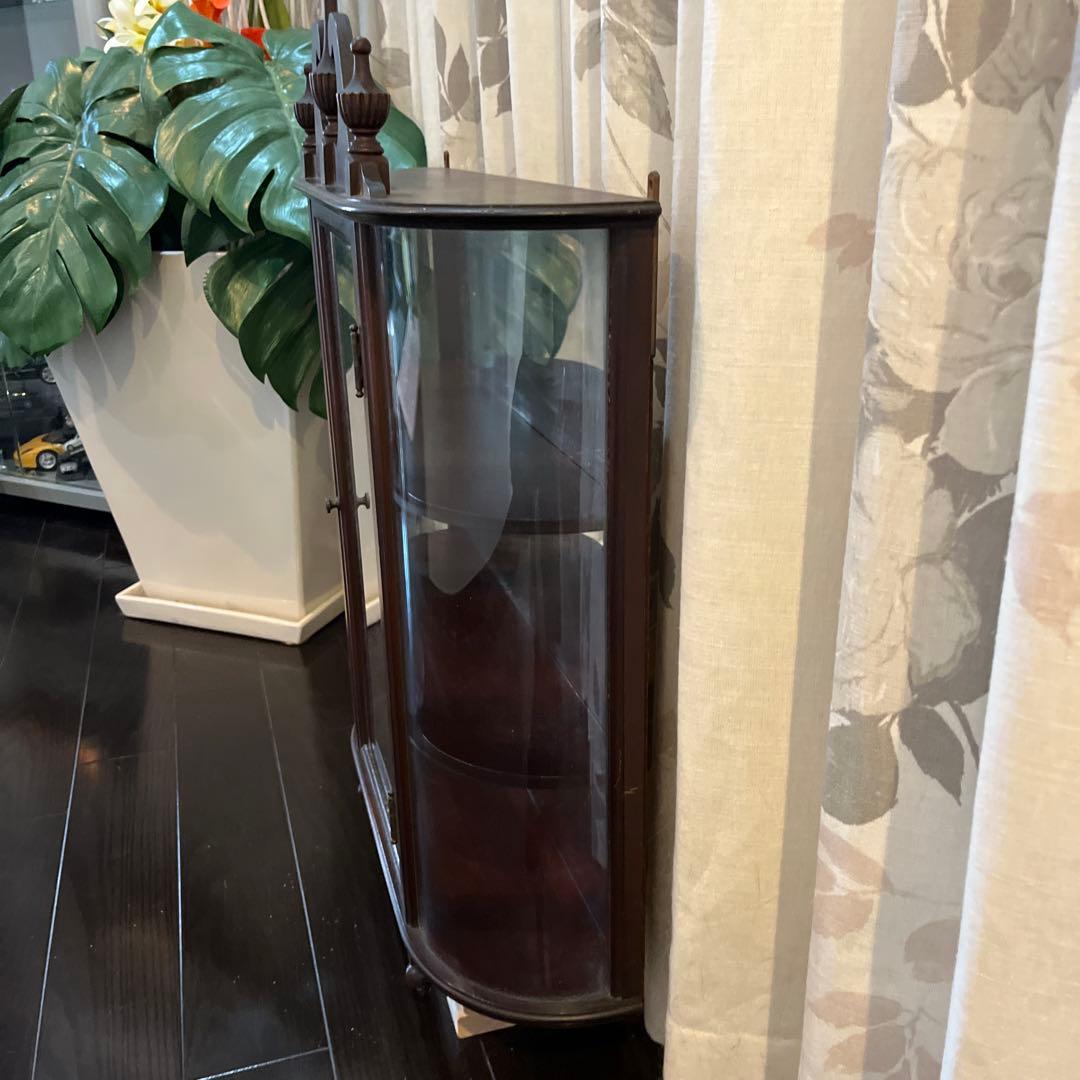 最終価格　FERGUSON アンティーク家具　木製ガラスキャビネット3段棚付き