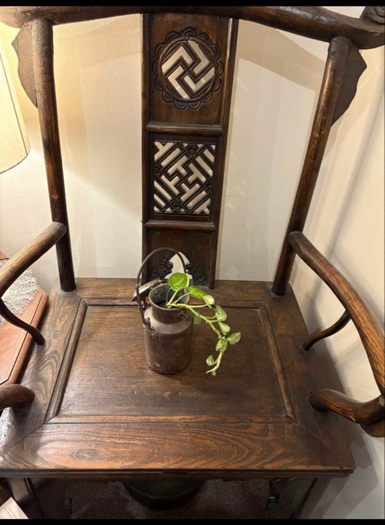 中華椅子　中国美術　唐木　アンティーク　ヴィンテージ　中国家具　①シノワズリ