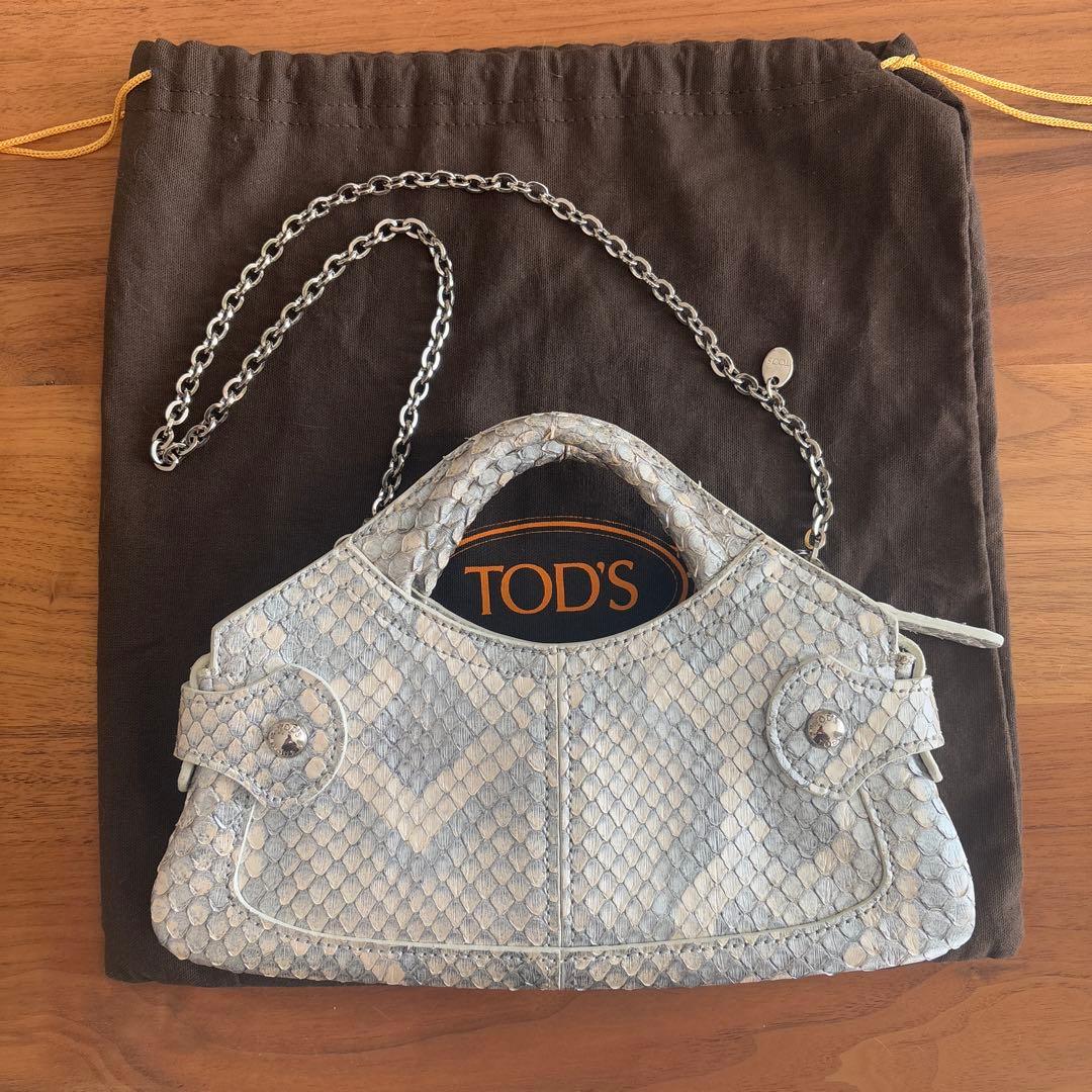 トッズ 2way チェーンバッグ　パイソン