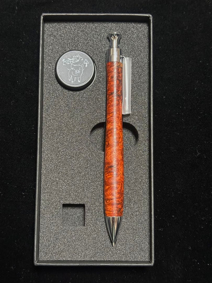 ②こぶた工房 シャープペンシル 極上花梨瘤0.5mm