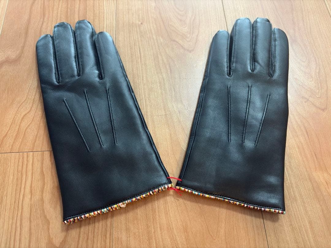 【4.4万円!未使用新品】PaulSmith 本羊革×カシミア レザーグローブ黒