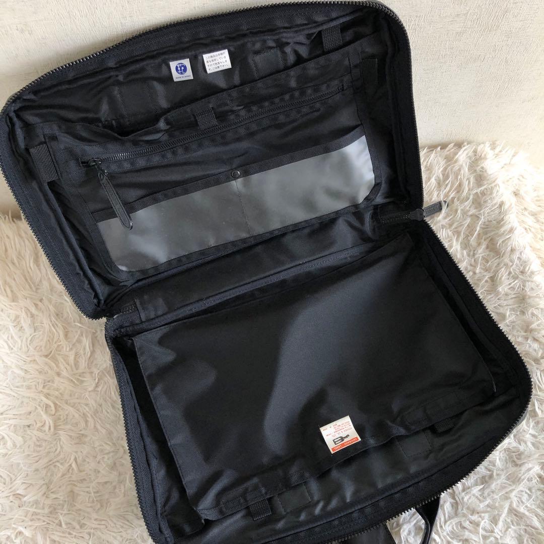 【2way 本革】ラゲッジレーベル　ポーター　ビジネスバッグ　黒　3層式　自立