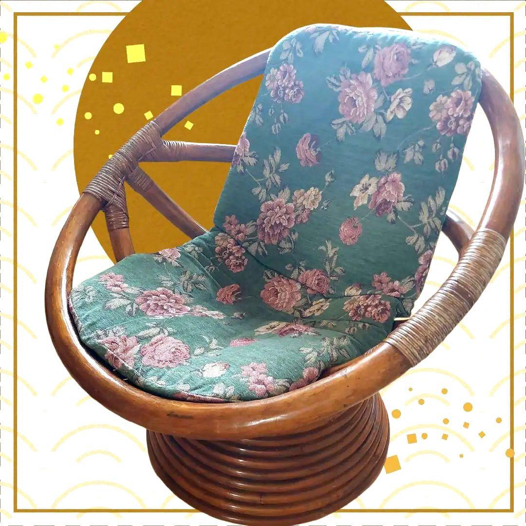 【九州限定】アジアン家具 回転椅子 ラタン ラウンドソファ エッグチェア ラタン