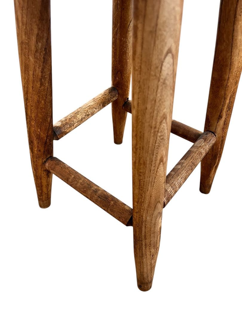 1950年代 木製円形スツール ブラウン