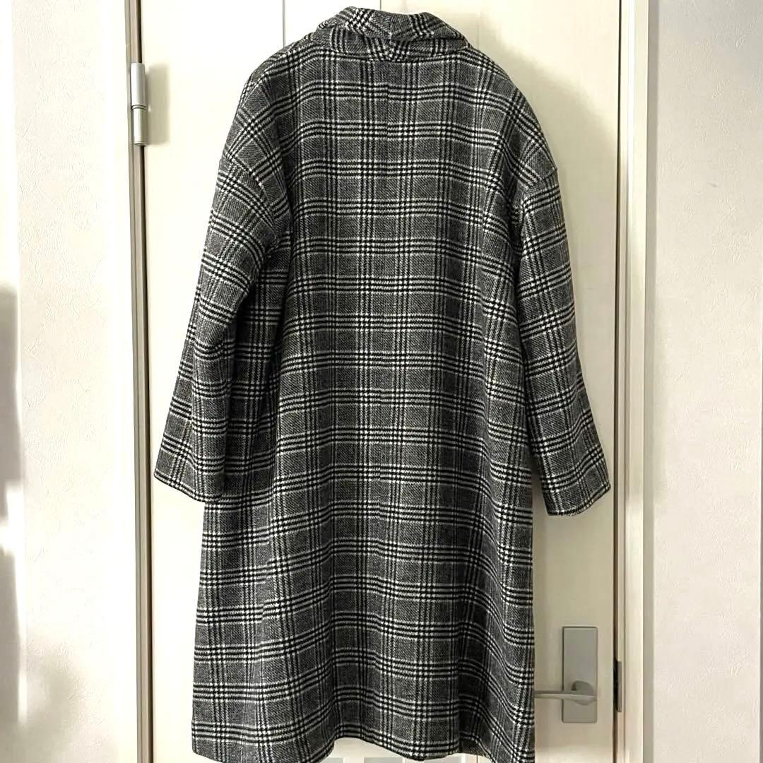 ＊Samansa Mos2＊ 黒と白のチェック柄 チェスターコート