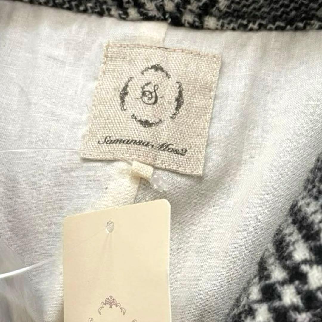 ＊Samansa Mos2＊ 黒と白のチェック柄 チェスターコート