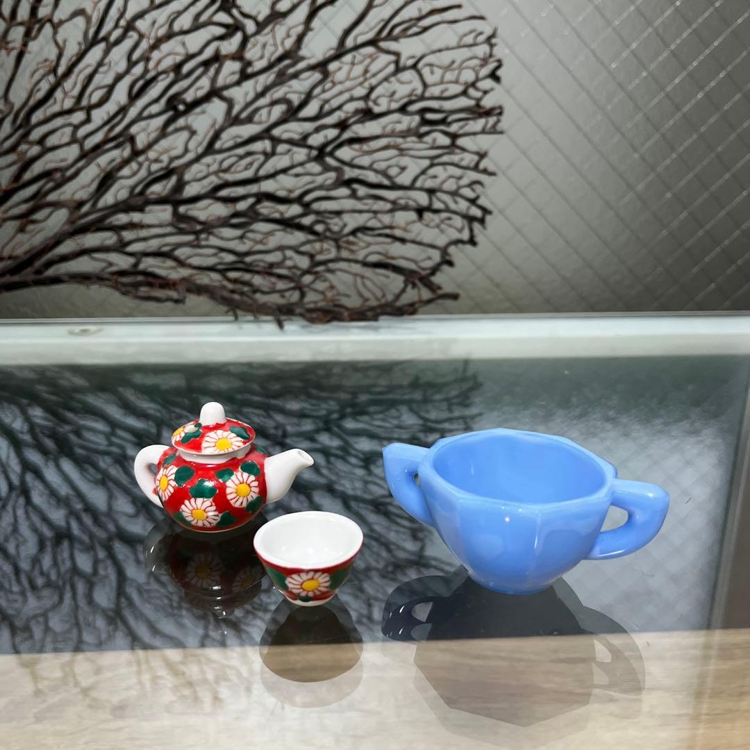 骨董　レトロガラス　紫陽花色　練りガラス　八角型　双耳付き豆鉢　刻印有り ウラン