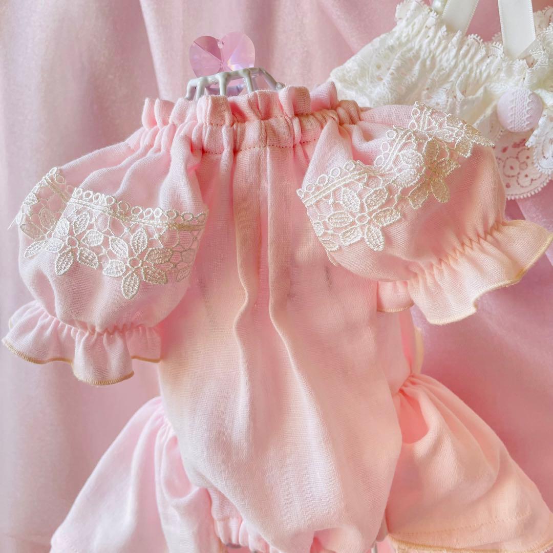 ナチュラル＆クラシカル　ペチコートワンピつけ襟付き　新色登場♡　犬服ハンドメイド