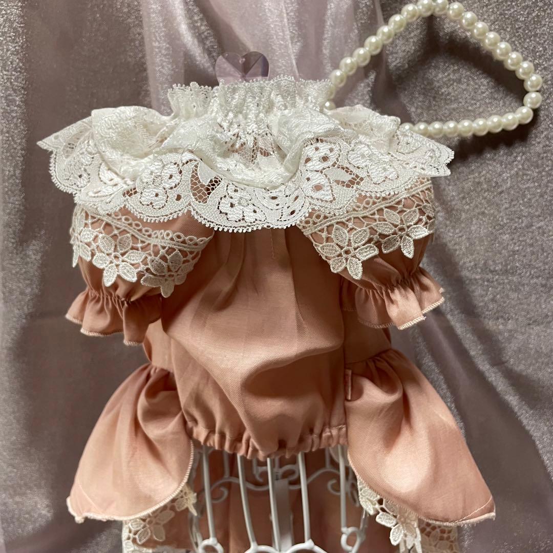 ナチュラル＆クラシカル　ペチコートワンピつけ襟付き　新色登場♡　犬服ハンドメイド