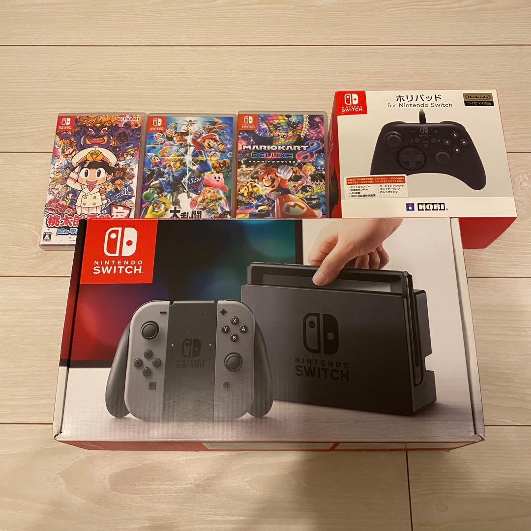 Nintendo Switch 本体 + ゲームソフト3本 + ホリパッド