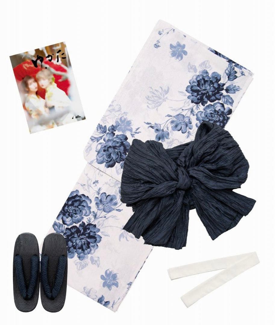 Dita 浴衣　人気完売商品【水彩の勿忘草色】　セット