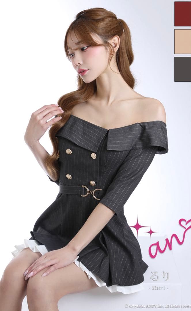 新作完売！an オフショルドレス　Mサイズ