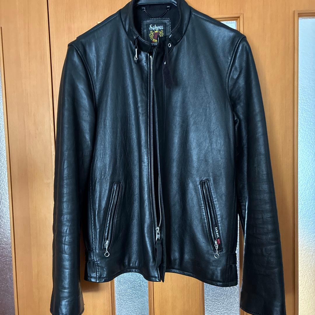 Schott シングルライダース ブラック M