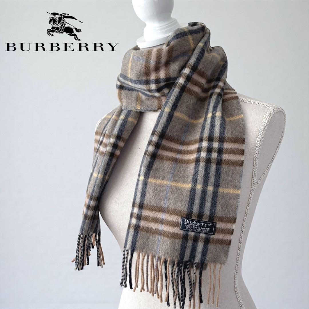 Burberrys バーバリーズ ノバチェック カシミヤ100 マフラー 英国製