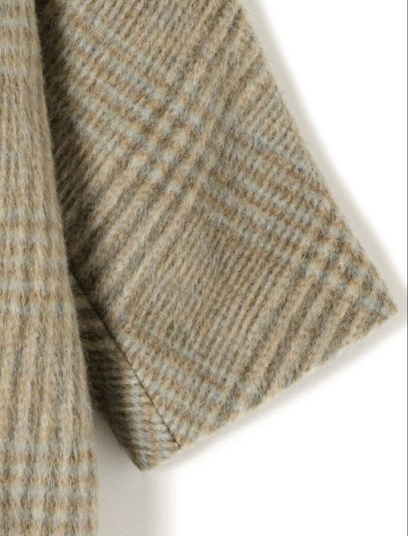 SHIPS マンテコ シャギー チェック コート チェスター g シップス 38