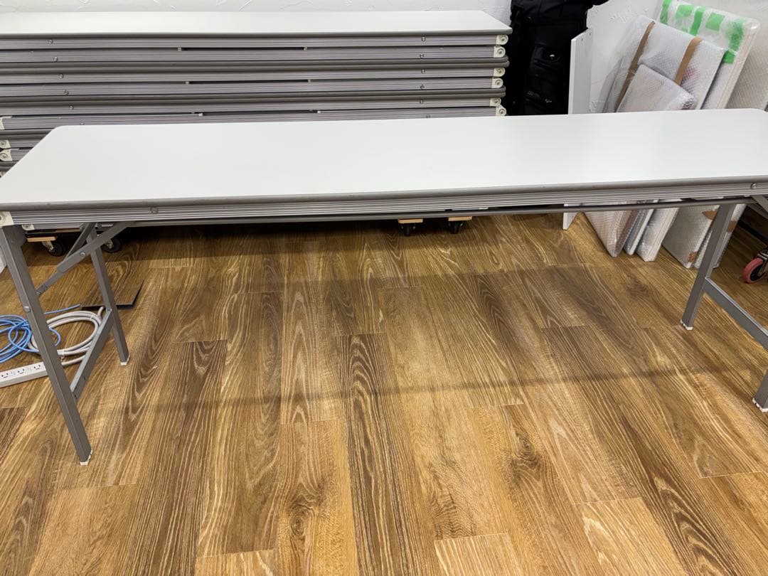 折りたたみ長テーブル ホワイト会議　セミナー14台