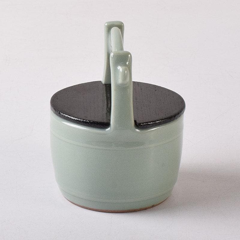 茶道具　青磁　手桶茶入　茶器　時代箱　V　7766