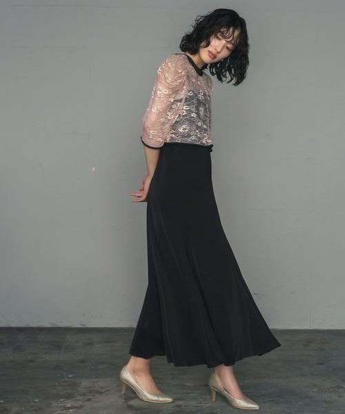 美品 GIRL ガール レースブラウス ワンピース ドレス S オケージョン