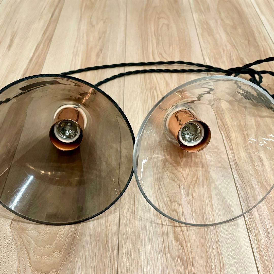 ペンダントライト 3灯 ガラス クリア スモーク ダクトレール シンプル 三角